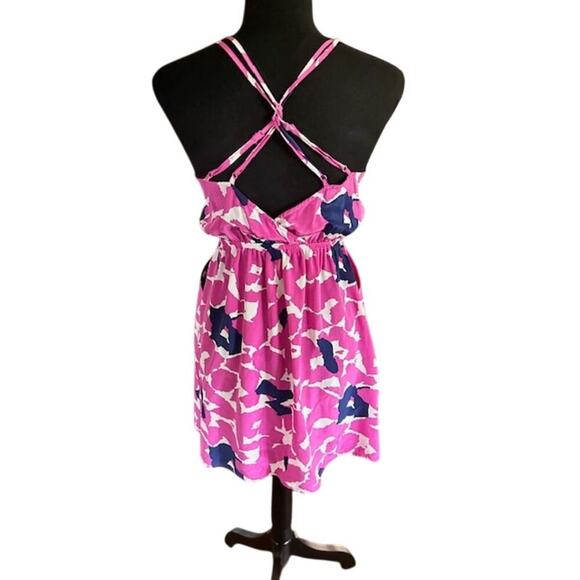Yumi Kim Pink Abstract Print Strappy Back Mini Dress Size M - Picture 3 of 5